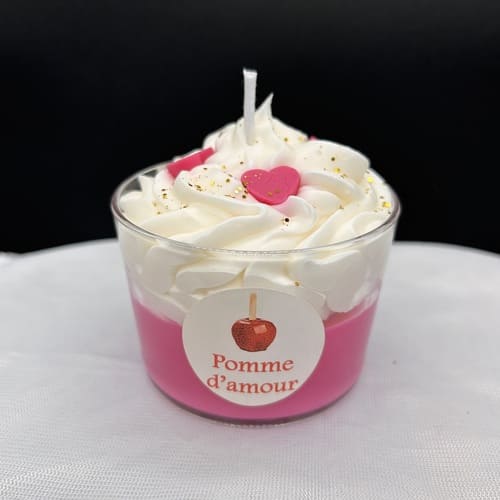 Bougie Gourmande Parfum Pomme D'amour - 150g - Fait Main - Rouge - Neuf